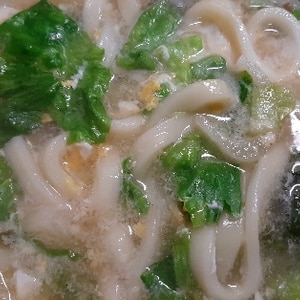 レタスと卵のうどん♪